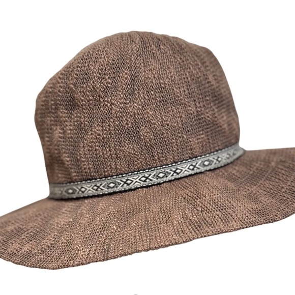 Volcom Simple Sunday Fedora Brown Woven Textured Wide Brim Sun Hat‎ Womens XS S - Picture 2 of 6